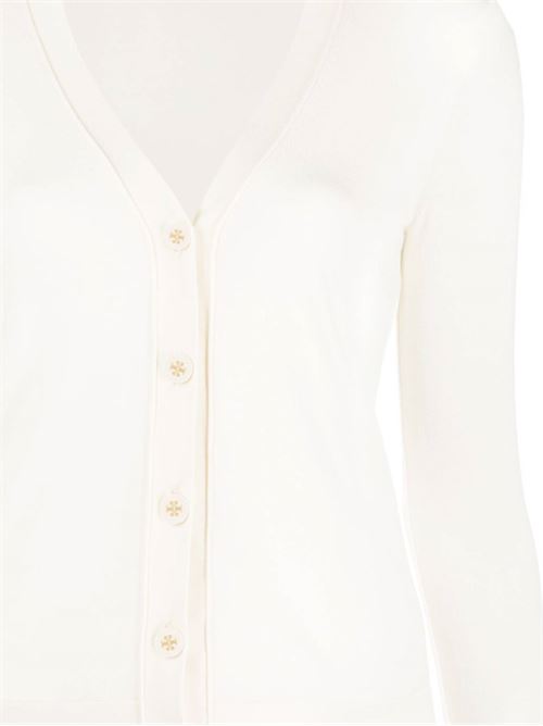 Cardigan with ivory logged buttons for women TORY BURCH | 146283104